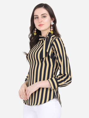 Black printed crepe crop-tops 5