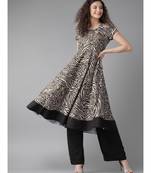 Beige Animal Print Kurta