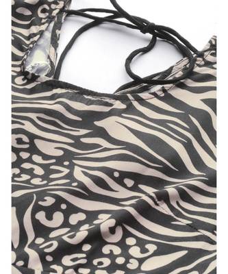 Beige Animal Print Kurta 2