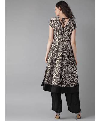 Beige Animal Print Kurta 5