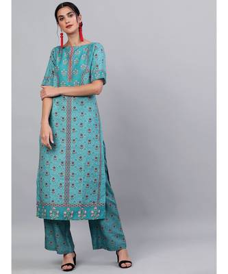 Green Digital Printed Straight Kurta 1
