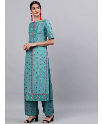 Green Digital Printed Straight Kurta 2
