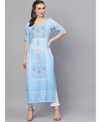 Aqua Blue Digital Print Kurta 1