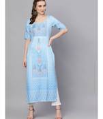 Aqua Blue Digital Print Kurta