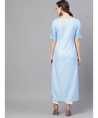 Aqua Blue Digital Print Kurta 4