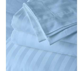 Cotton Satin Stripe 210 Tc Single Bedsheet with 1Pc Pillow Cover 2