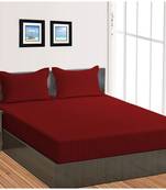 Cotton Satin Stripe 210 Tc Super King Bedsheet with 2Pc Pillow Cover 274 cm X274 cm