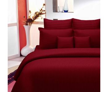 Cotton Satin Stripe 210 Tc Super King Bedsheet with 2Pc Pillow Cover 274 cm X274 cm 2