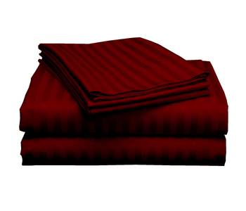Cotton Satin Stripe 210 Tc Super King Bedsheet with 2Pc Pillow Cover 274 cm X274 cm 3