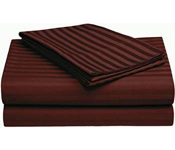 Cotton Satin Stripe 210 Tc Super King Bedsheet with 2Pc Pillow Cover 274 cm X274 cm 3