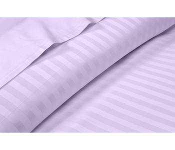 Cotton Satin Stripe 210 Tc Super King Bedsheet with 2Pc Pillow Cover 274 cm X274 cm 2