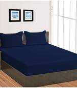 Cotton Satin Stripe 210 Tc Super King Bedsheet with 2Pc Pillow Cover 274 cm X274 cm