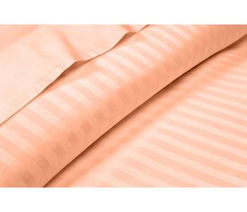 Cotton Satin Stripe 210 Tc Super King Bedsheet with 2Pc Pillow Cover 274 cm X274 cm 2