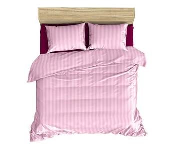 Cotton Satin Stripe 210 Tc Super King Bedsheet with 2Pc Pillow Cover 274 cm X274 cm 2