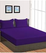 Cotton Satin Stripe 210 Tc Super King Bedsheet with 2Pc Pillow Cover 274 cm X274 cm