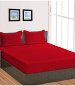 Cotton Satin Stripe 210 Tc Super King Bedsheet with 2Pc Pillow Cover 274 cm X274 cm