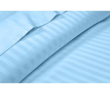 Cotton Satin Stripe 210 Tc Super King Bedsheet with 2Pc Pillow Cover 274 cm X274 cm 2