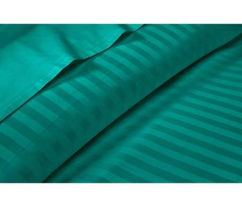 Cotton Satin Stripe 210 Tc Super King Bedsheet with 2Pc Pillow Cover 274 cm X274 cm 2