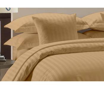 Cotton Satin Stripe 210 Tc Super King Bedsheet with 2Pc Pillow Cover 274 cm X274 cm 2
