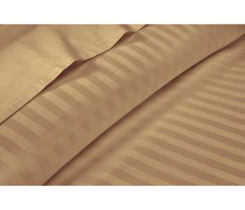 Cotton Satin Stripe 210 Tc Super King Bedsheet with 2Pc Pillow Cover 274 cm X274 cm 3