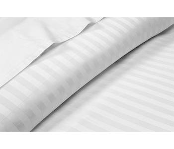 Cotton Satin Stripe 210 Tc Super King Bedsheet with 2Pc Pillow Cover 274 cm X274 cm 2