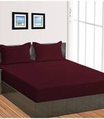 Cotton Satin Stripe 210 Tc Super King Bedsheet with 2Pc Pillow Cover 274 cm X274 cm