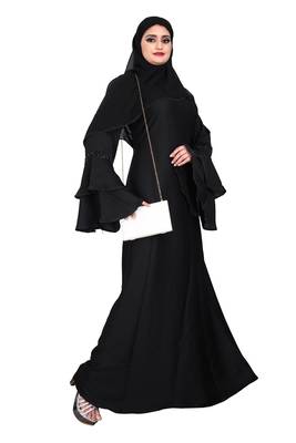 Khadija Fashion,Women's,Imported Soft Nida Fabric, Hand Work Bell Sleeves with georgette scarf,Especially For Girls. 3