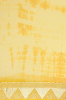 Gold woven chiffon saree with blouse 5