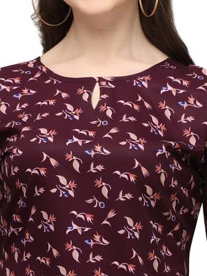 Wine printed crepe crop-tops 5