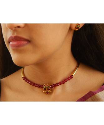 Maroon agate chokers 3