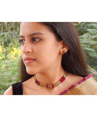 Maroon agate chokers 2