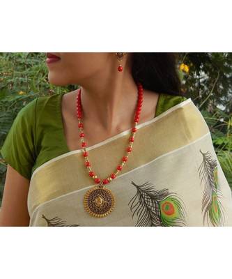 Red agate necklace-sets 2
