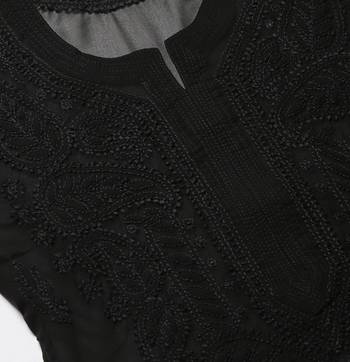 Black embroidered georgette chikankari-kurtis 3