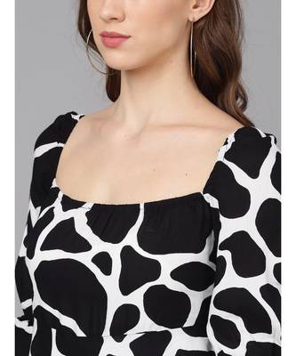 Black & White Animal Print Maxi Dress 2