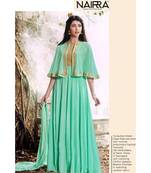 light-green faux georgette  Top Bottom Dupatta dress materials