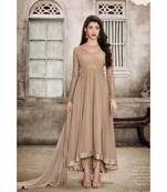beige faux georgette  Top Bottom Dupatta dress materials
