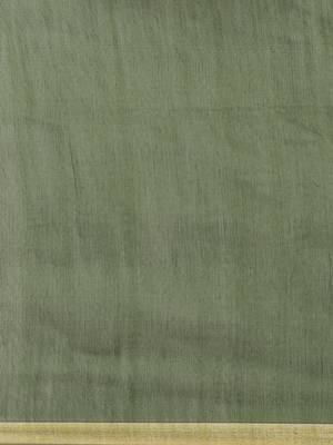 Olive Green & Golden Woven Design Bengal Handloom Taant Saree 5