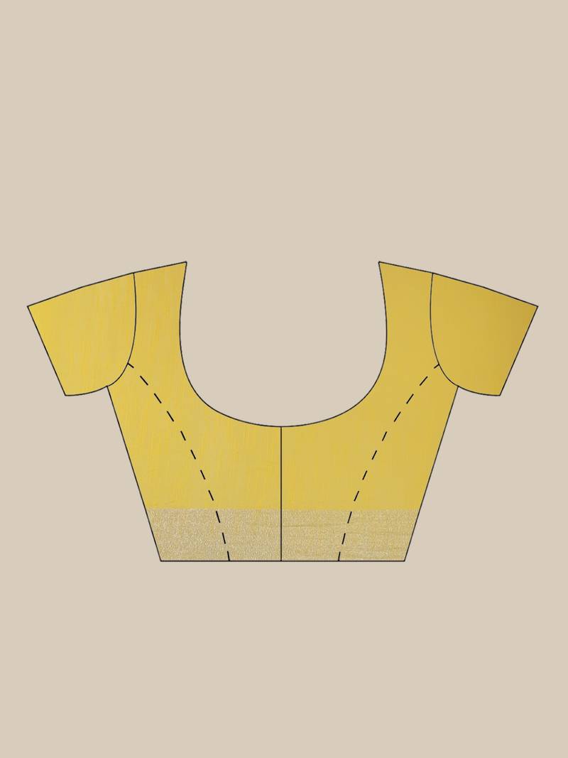 Yellow & Silver Solid Bengal Handloom Taant Saree