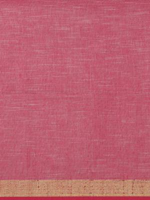 White & Pink Polka Dot Woven Design Bengal Handloom Taant Saree 5