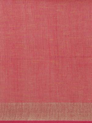 Yellow & Pink Polka Dot Woven Design Bengal Handloom Taant Saree 5