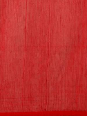Red & Golden Ethnic Floral Patterned Jamdani Saree 3