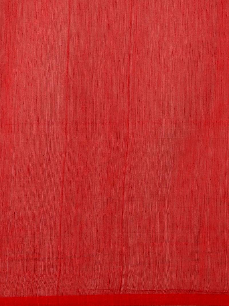 Red & Golden Ethnic Floral Patterned Jamdani Saree