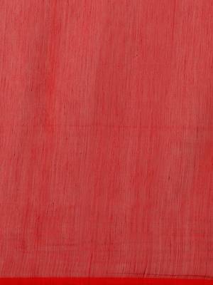 Red & Golden Ethnic Floral Patterned Jamdani Saree 5