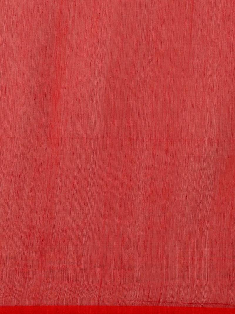 Red & Golden Ethnic Floral Patterned Jamdani Saree