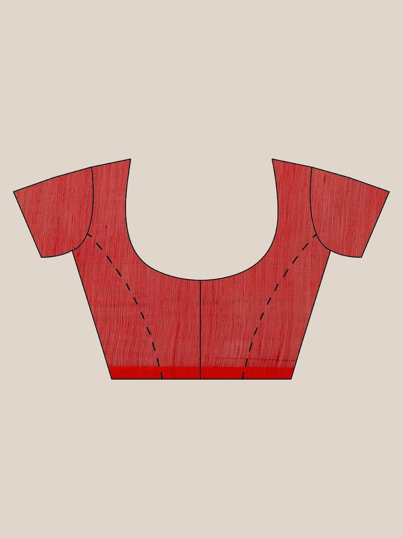 Red & Golden Ethnic Floral Patterned Jamdani Saree