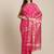 Pink & Golden Floral Woven Design Jamdani Saree Without Blouse