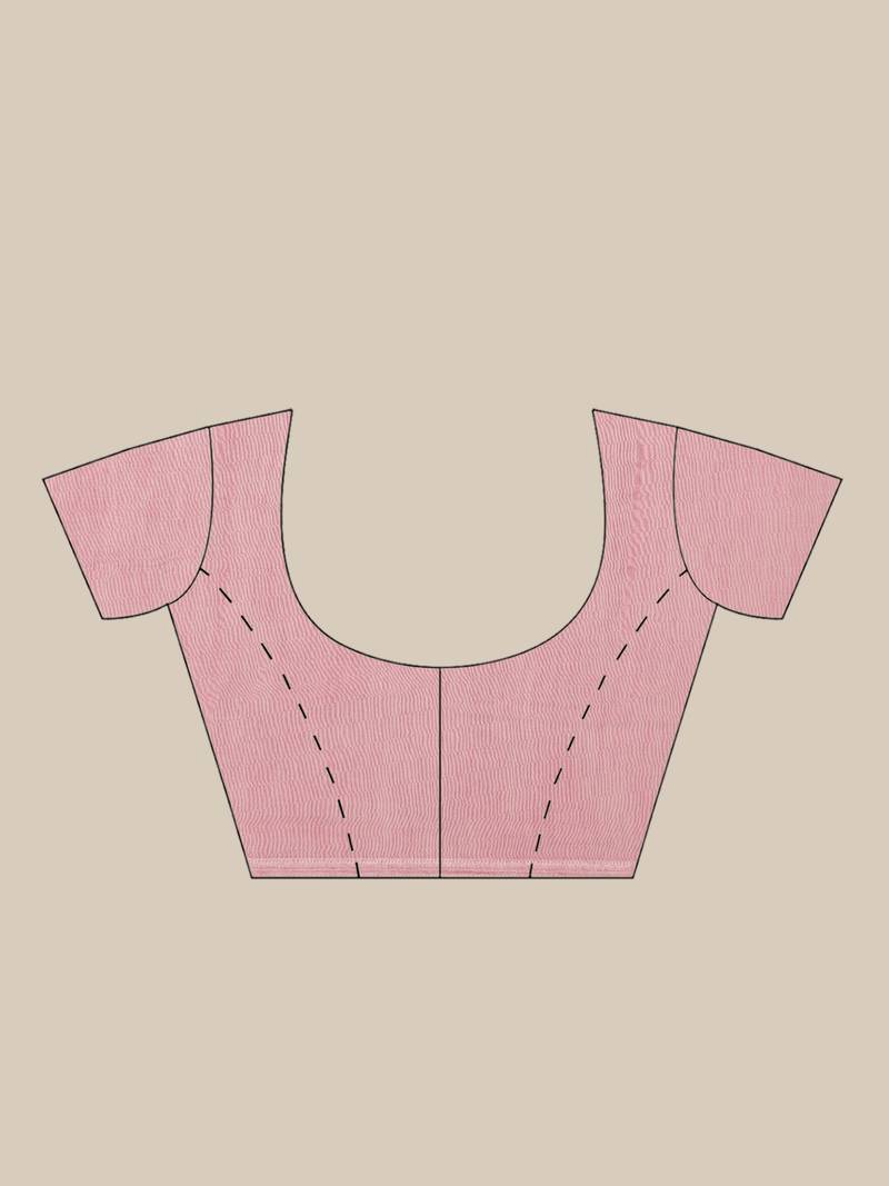 Pink & Golden Woven Design Jamdani Saree