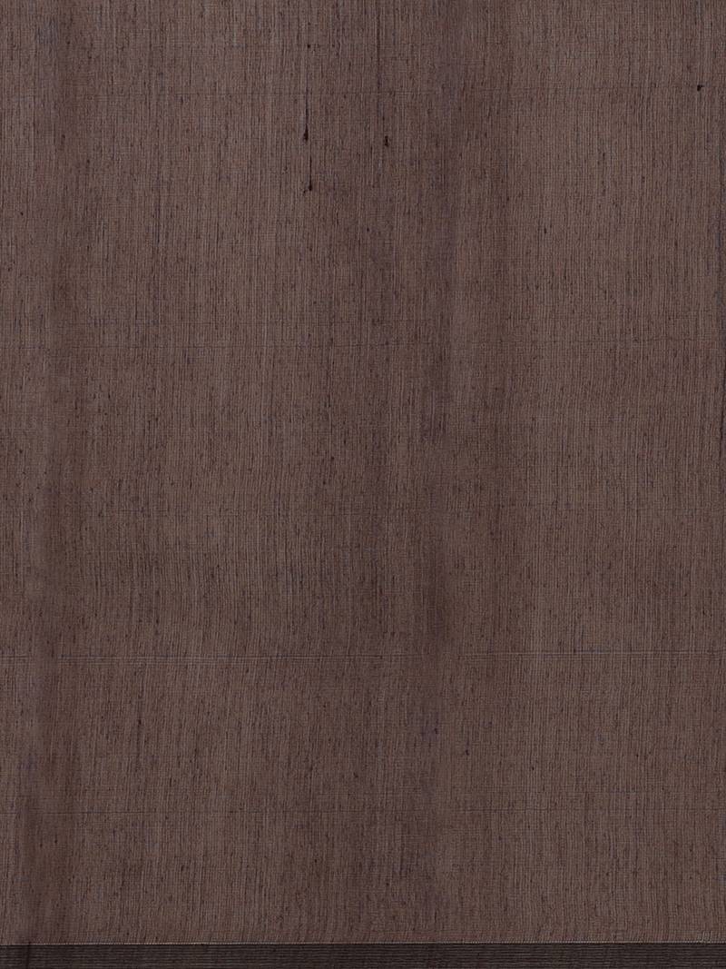 Coffee Brown Sequinned Bengal Handloom Taant Saree