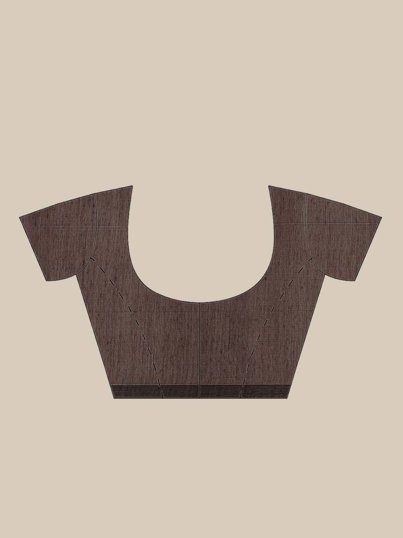 Coffee Brown Sequinned Bengal Handloom Taant Saree