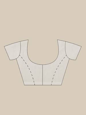 White Sequinned Bengal Handloom Taant Saree 6